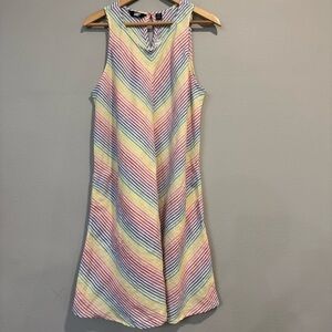 Lands End Swing Dress A Line Linen Rainbow L Petite